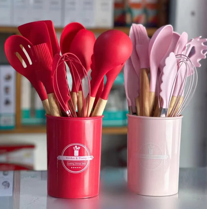 Set de 12 Ustensiles de Cuisine en Silicone
