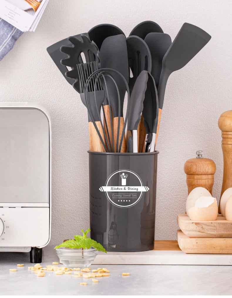 Set de 12 Ustensiles de Cuisine en Silicone