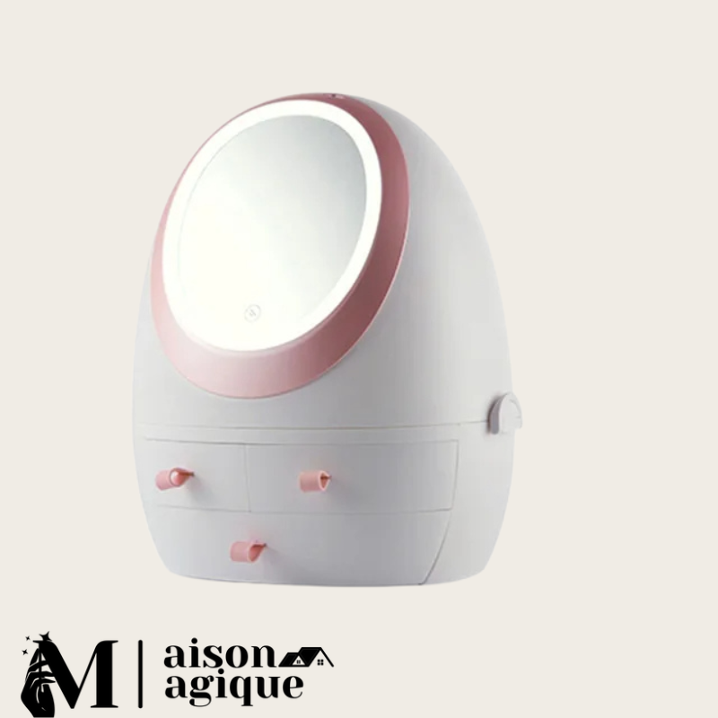 Boite De Rangement Cosmétique Avec Miroir Led