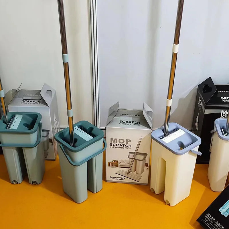 🧼 Balai Plat avec Seau Auto-Nettoyant