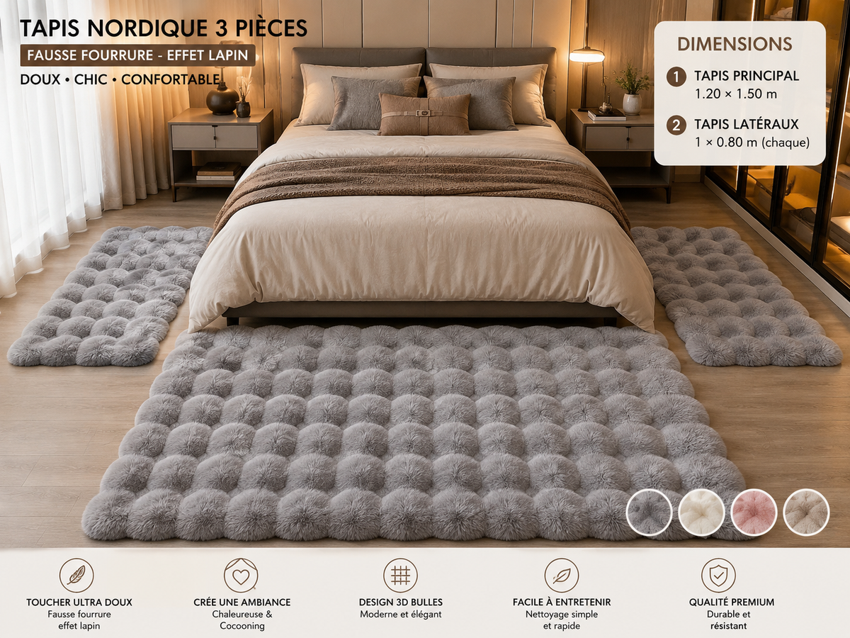 Tapis Nordique 3D de Lux – Doux, Chic & Cocooning