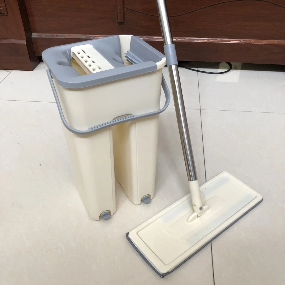 🧼 Balai Plat avec Seau Auto-Nettoyant