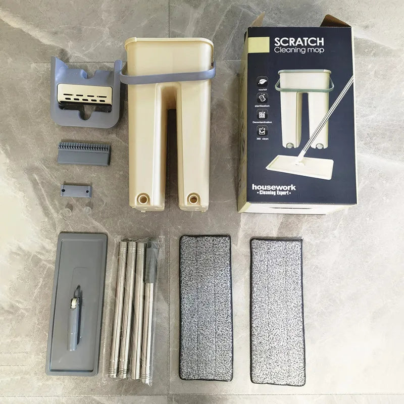 🧼 Balai Plat avec Seau Auto-Nettoyant